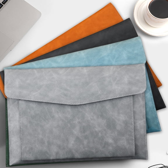 Ufehgfjh File Folders Folders Magnetic Lock Leather File Bag A4 Paper File Bag Folder Bag Data Business Easy Briefcase Bag Office Storage and Organization File Folder Organizer