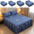 thumbnail image 1 of ufehgfjh Fitted Sheet Fitted Sheets Bed Skirt with Pillowcases 3 Piece Set Ruffled Bedspread Bed Cover Elastic Bed Sheet with Ruffle Bedroom Decor Soft for Apartment Apartment Rental House, 1 of 10