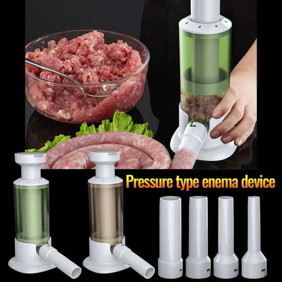 Ufehgfjh Home Sausage Maker Manual Hand Crank Sausage Stuffer Household Meat Filling Machine Stainless Tube Casing Stuffer Kitchen Sausage Tool for Charcuterie Diy Sausage Making