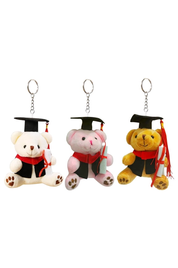 Key Chain Keychain Graduation Bears Wearing Doctoral Hat Little Bears Dr. Bears Plushs Toy Little Bears Cloth Doll Pendant Graduation Season Commemorative Gift