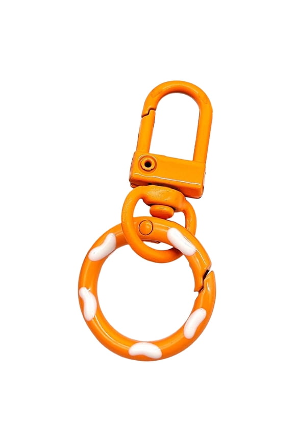 Key Chains Men Key Chain Candy-Colored Donut Keychains Spring Hook and Door Knob Combo with Colorful Enamel Coating Textured Minimal Portable for Office Business Trip Outing Random Shipment