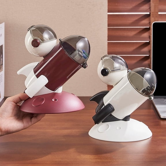 Ufehgfjh Pen Holder Pen Holder for Desk Cute Rocketshape Pencil Container Student Stationery Storage Bin Personalized Office Desk Decor Multifunctional Storage Box Random Shipment