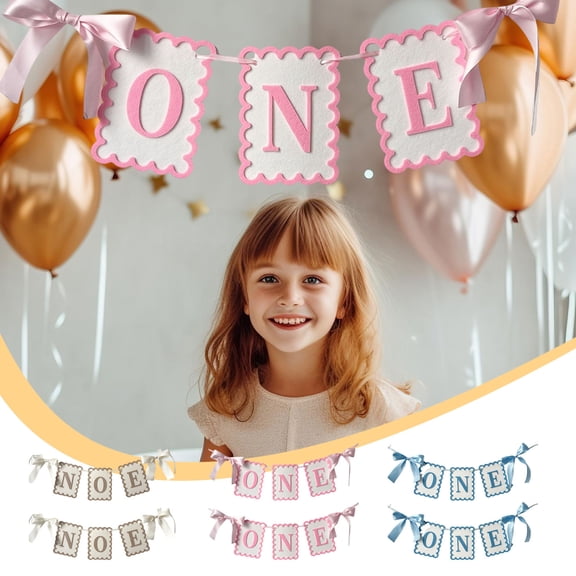 Ufehgfjh Personalized Banner Birthday Banner Children's Banners Birthday Weekend Party Decoration One Alphabet Pulls up Banners Backdrops Random Shipment