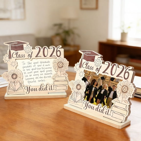 Ufehgfjh Small Picture Frames Picture Frame 2026 Graduation Season Wooden Photo Frame Memorial Decorative Ornament for Graduation Gift and Home Display Random Shipment