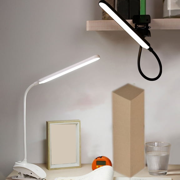 Ufehgfjh Small Table Lamp Desk Lamps for Home Office Clip Reading, USB Desk Lamp, 3 Color Modes, Eye Protection, Book Clip, 360°Flexible Gooseneck Clip