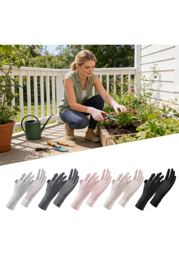 Sun Gloves UV Protection Gloves Ice Silk Sunscreen Gloves for Summer Breathable Thin Against Direct Sunlight Outdoor Driving Against Slipping Touch Screen