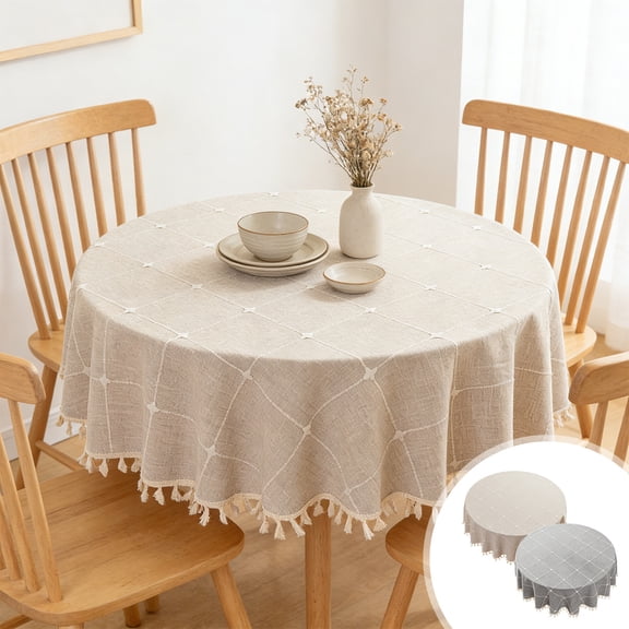 Ufehgfjh Tablecloth Table Cover Waterproof and Oil Counteractive Tassel Tablecloth Suitable for Restaurant and Home Table Decoration for Cafe and Restaurant and Garden and Balcony Random Shipment