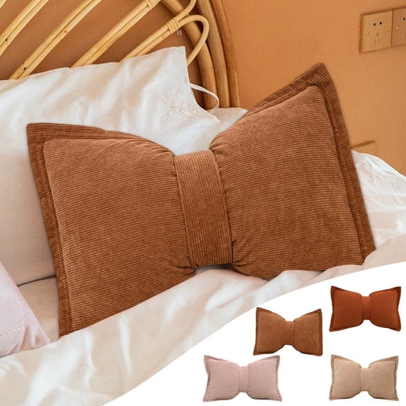 Ufehgfjh Throw Pillows Throw Pillows for Couch and Linen Pillow Solid Color Sofa Pillow Cushion Two-Purpose Bow Pillow Lumbar Pillow 19.6x11.8 Inches Mother's Day Gift for Home
