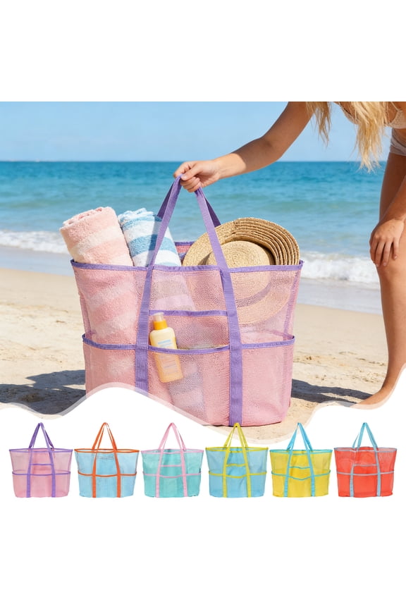 Travel Beach Bag Beach Bag Large Beach Tote Swimwear Storage Bag Beach Bag for Organizing Mesh Handheld Storage Toiletry Pouch Given to a Friend as a Gift Random Color