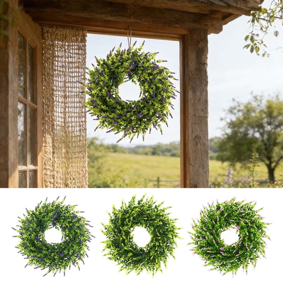 Ufehgfjh Wreath Summer Garland Artificial Boxwood Wreath Outdoor Home Decor Ornament for Patio Window Living Room Memorial Day Decorations House Decor