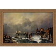 thumbnail image 1 of Ufer des zugefrorenen Meeres (Winterlandschaft) 40x26 Large Gold Ornate Wood Framed Canvas Art by Andreas Achenbach, 1 of 2
