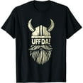 thumbnail image 1 of Uff Da Norwegian Quote Scandinavian Viking Helmet Beard Man T-Shirt, 1 of 4