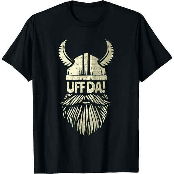 Uff Da Norwegian Quote Scandinavian Viking Helmet Beard Man T-Shirt