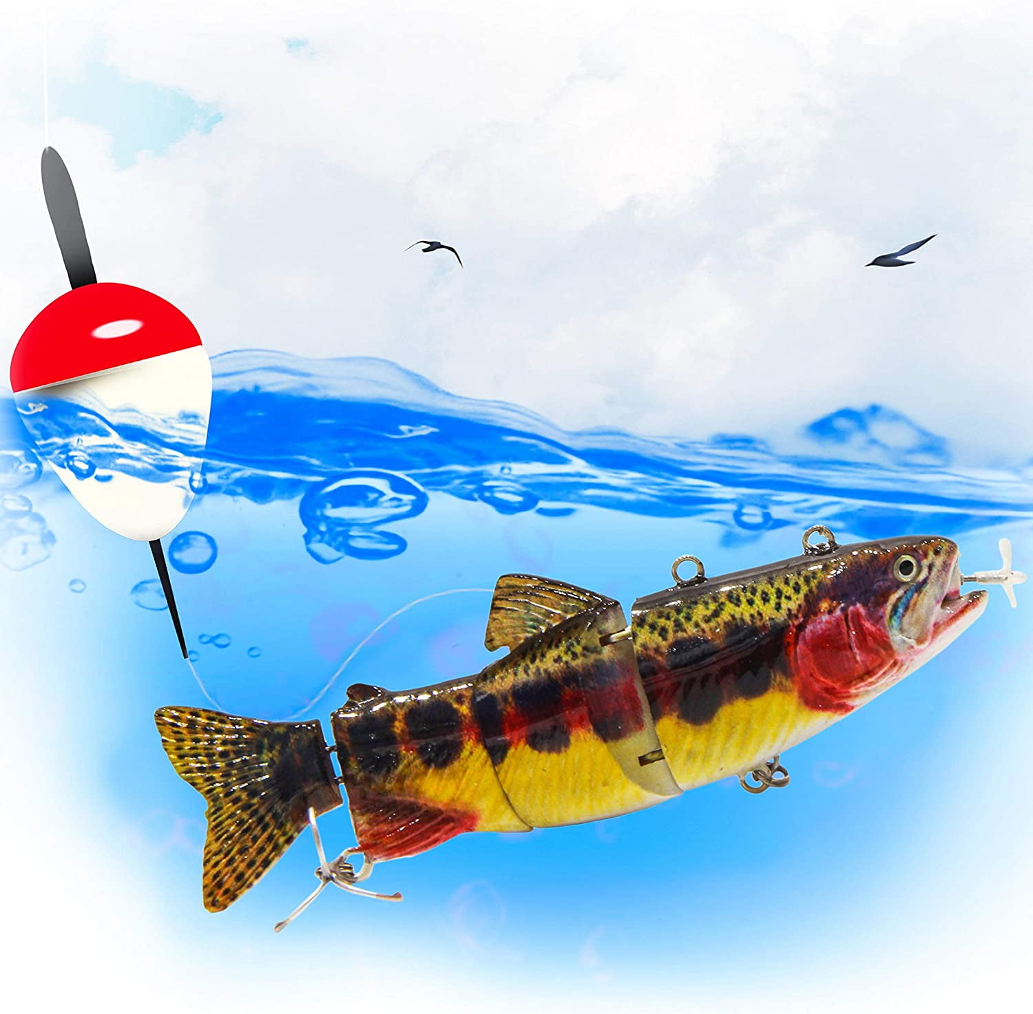 Ufish Electric Live Bait - Swimming Robotic Segment Fishing Lure - Animated Swim Bait