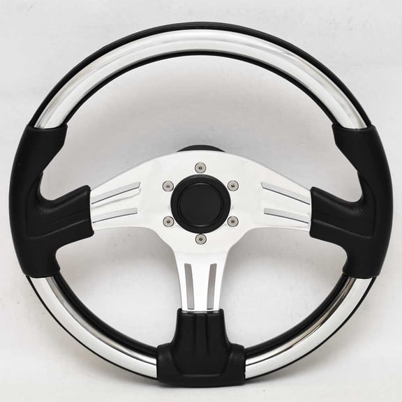 Uflex Boat Steering Wheel 64643G | Vivara 13 3/4 Inch Black Chrome
