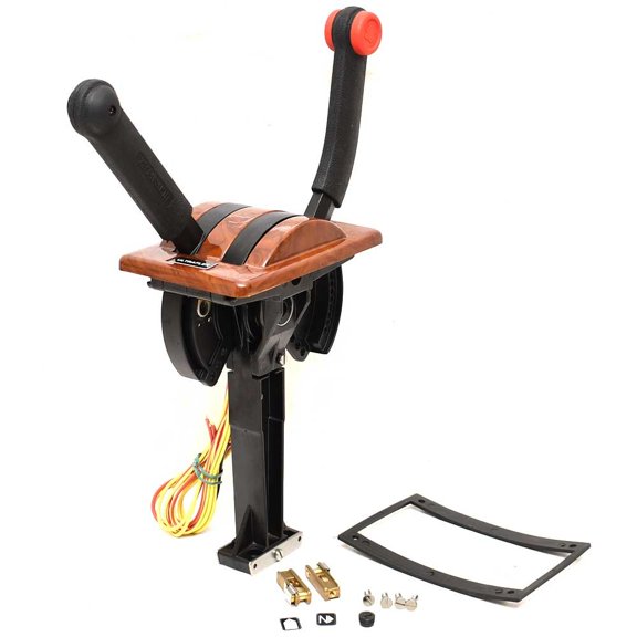 Uflex Boat Throttle Control B204L | Two Lever Top Mount Burlwood