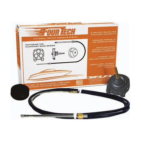 Uflex FOURTECHBLK19 Fourtechâ„¢ Rotary Steering System, 19', Black Cable