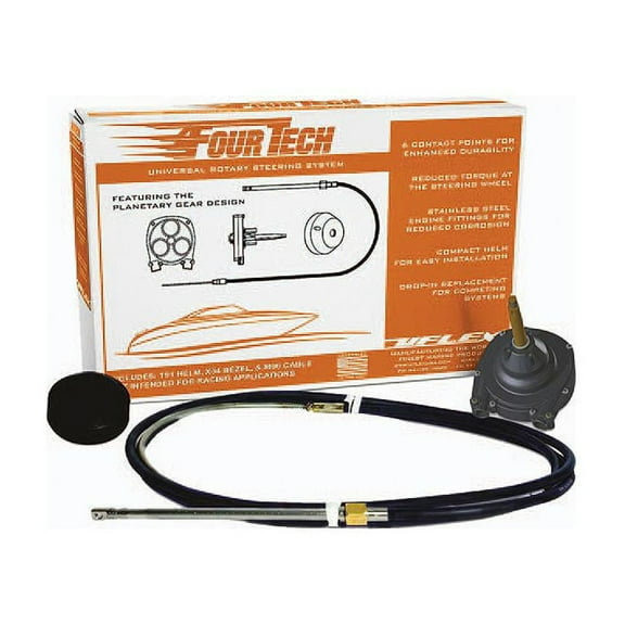 Uflex FOURTECHBLK19 Fourtechâ„¢ Rotary Steering System, 19', Black Cable