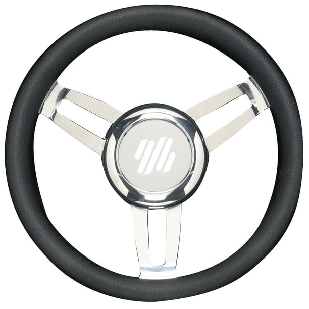Uflex Foscari 13.8" Steering Wheel with Vinyl Chrome Hub Grip