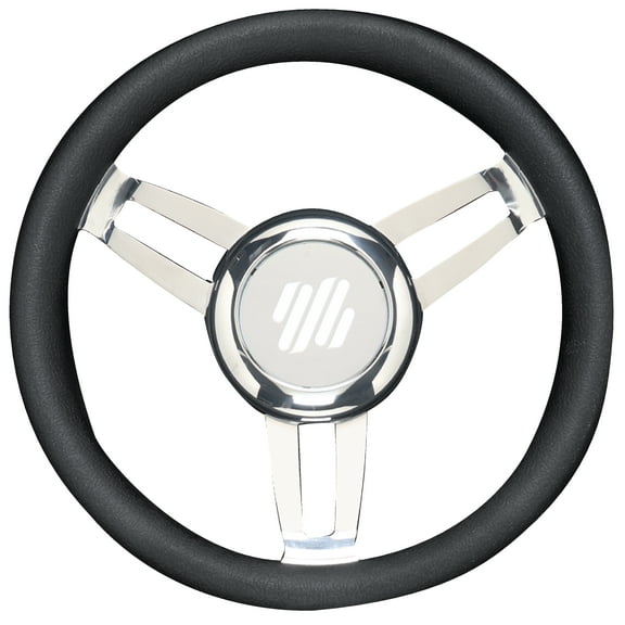 Uflex Foscari 13.8" Steering Wheel with Vinyl Chrome Hub Grip