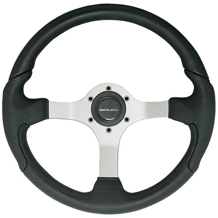 Uflex Nisida 13.8" Black Steering Wheel with Aluminum Frame