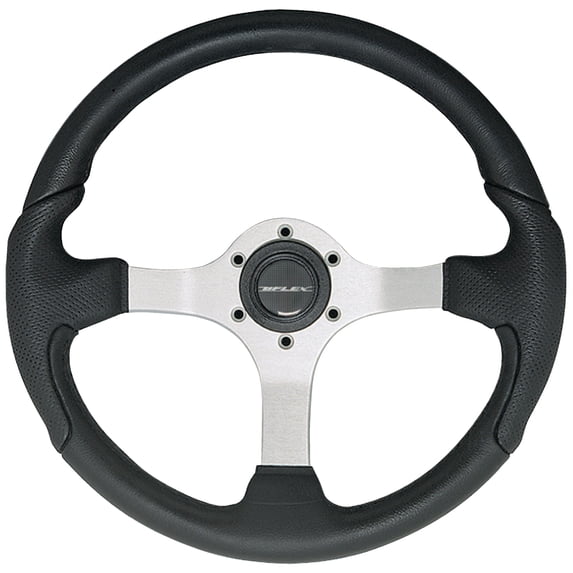 Uflex Nisida 13.8" Black Steering Wheel with Aluminum Frame