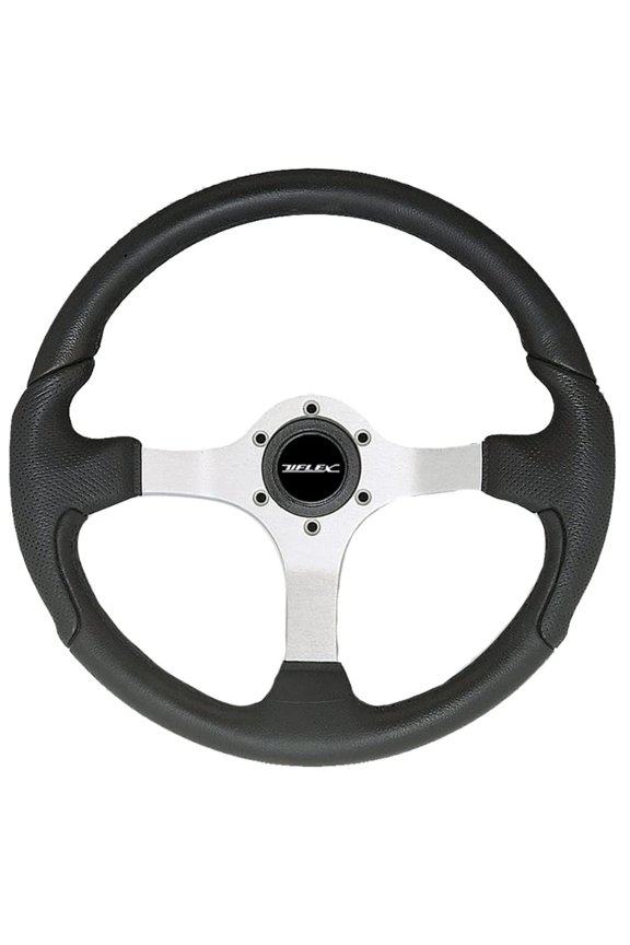 Nisida Steering Wheel 13.8" - Black Polyurethane Grip w/Black Aluminum Spokes