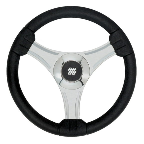 Uflex - Tavolara - 13.8" Black Polyurethane Steering Wheel w/Silver Spokes X62 Hub [65277N]