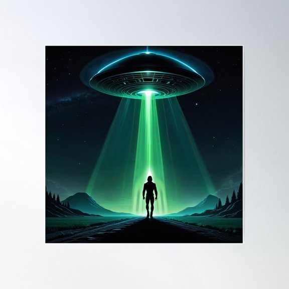 Ufo 2 Poster Wall Art, Modern Wall Decor For Living Room Bedroom, 24x24 UNFRAMED