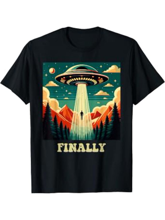 Ufo Abduction Finally Moon Day Funny Alien Extraterrestrial T-Shirt