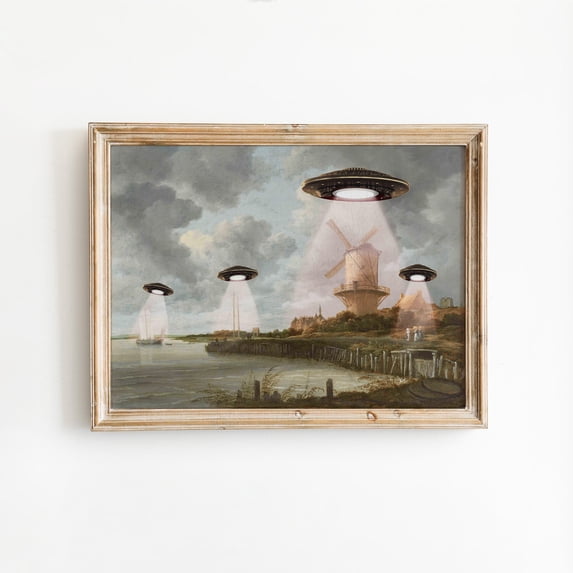 Ufo Abduction Victorian Landscape
