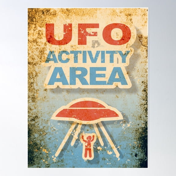 Ufo Activity Area Poster Wall Art, Modern Wall Decor For Living Room Bedroom, 12x18 UNFRAMED