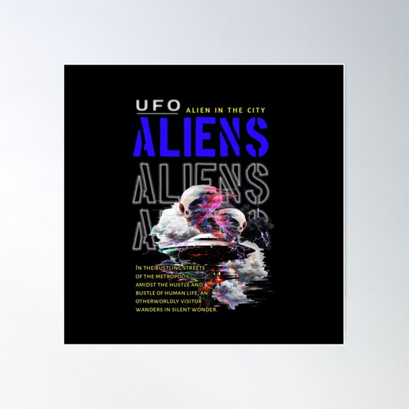 Ufo Activity Poster Wall Art, Modern Wall Decor For Living Room Bedroom, 24x24 UNFRAMED