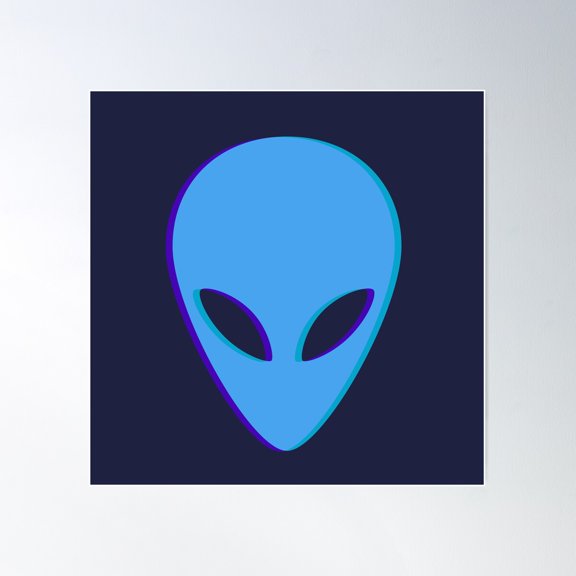 Ufo Alien Face Poster Wall Art, Modern Wall Decor For Living Room Bedroom, 24x36 UNFRAMED