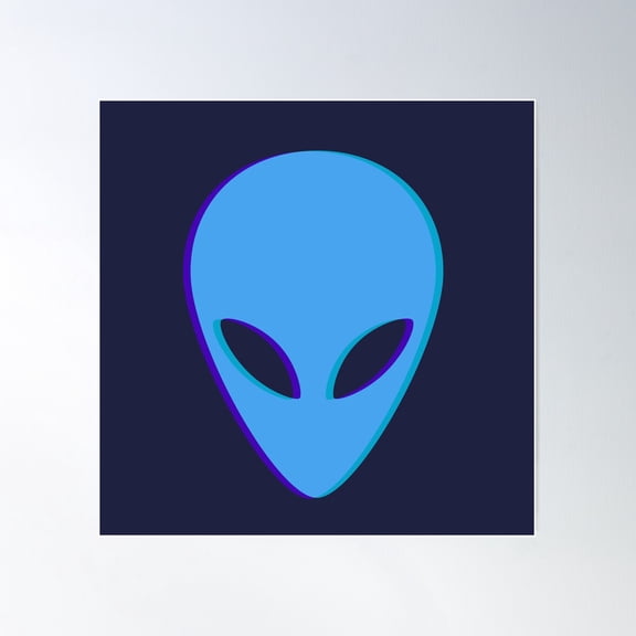 Ufo Alien Face Poster Wall Art, Modern Wall Decor For Living Room Bedroom, 8x12 UNFRAMED