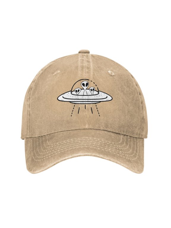 Ufo Aliens Unisex Adjustable Denim Baseball Cap Cotton Denim Dad Hat