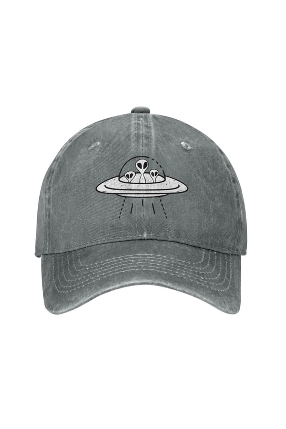 Ufo Aliens Unisex Adjustable Denim Baseball Cap Cotton Denim Dad Hat