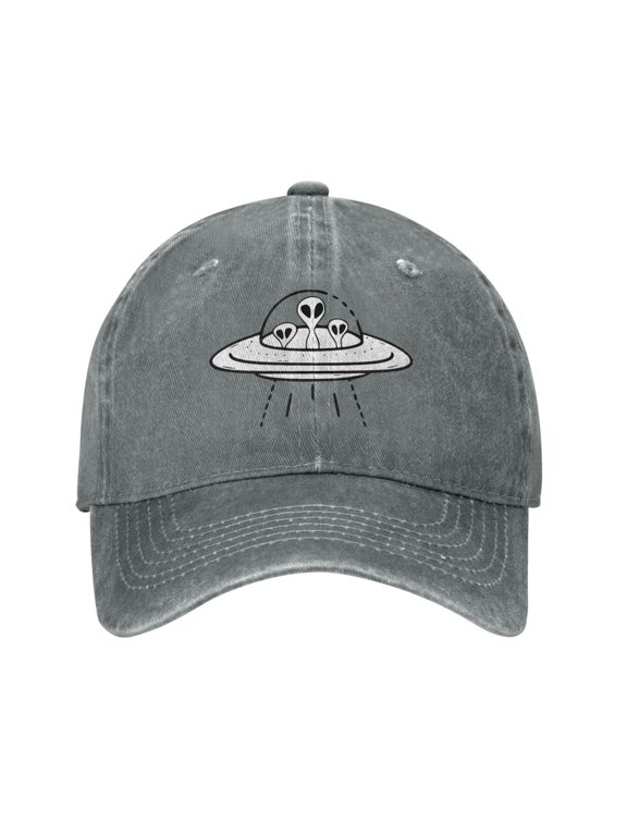 Ufo Aliens Unisex Adjustable Denim Baseball Cap Cotton Denim Dad Hat