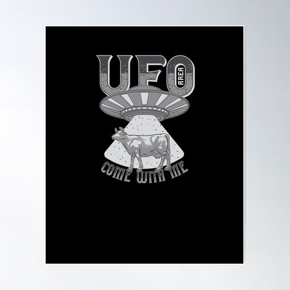 Ufo Area - Come With Me Poster Wall Art, Modern Wall Decor For Living Room Bedroom, 16x24 UNFRAMED