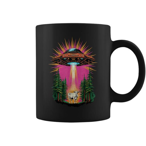 Ufo Cow Abduction Alien Christmas SciFi Coffee Mugs