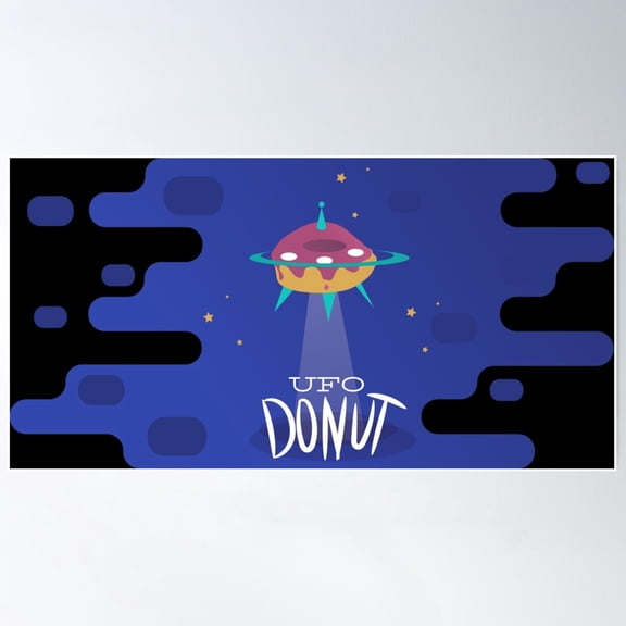 Ufo Donut Poster Wall Art, Modern Wall Decor For Living Room Bedroom, 8x12 UNFRAMED