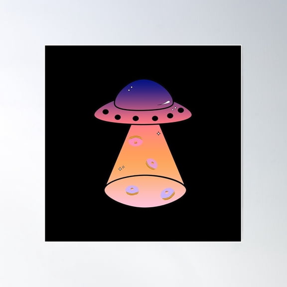 Ufo Donuts Poster Wall Art, Modern Wall Decor For Living Room Bedroom, 30x30 UNFRAMED