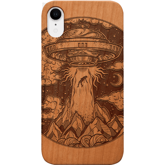 Ufo - Engraved Phone Model: iPhone XR, Color: Cherry