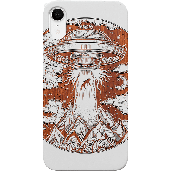 Ufo - Engraved Phone Model: iPhone XR, Color: White