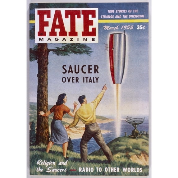 Ufo - Flying Saucer Seen Over The Italian Coastline Poster Print By Mary Evans Picture Library