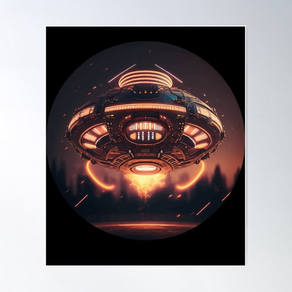 Ufo, Future Poster Wall Art, Modern Wall Decor For Living Room Bedroom, 12x18 UNFRAMED
