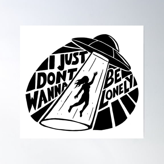 Ufo - Illustrated Lyrics Poster Wall Art, Modern Wall Decor For Living Room Bedroom, 30x30 UNFRAMED