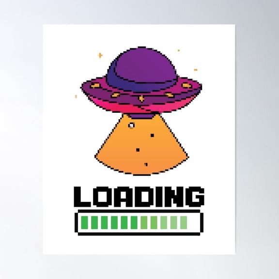 Ufo Loading Ufo Beam Poster Wall Art, Modern Wall Decor For Living Room Bedroom, 8x12 UNFRAMED
