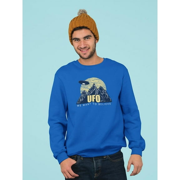 Ufo Over The Mountains Sweatshirt Men's -Image by Shutterstock