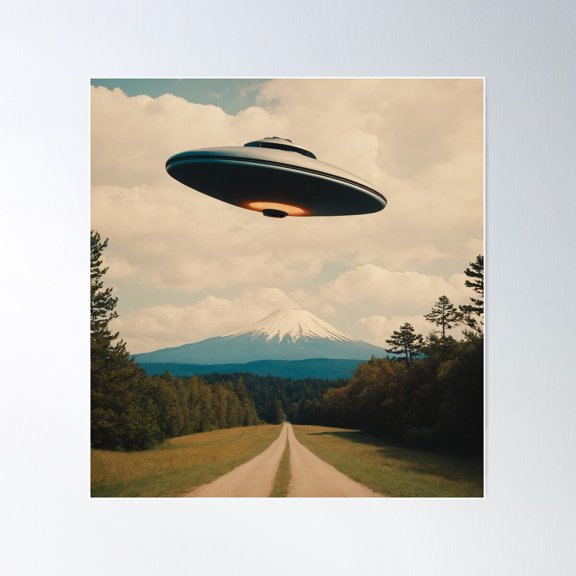 Ufo Poster Wall Art, Modern Wall Decor For Living Room Bedroom, 8x12 UNFRAMED